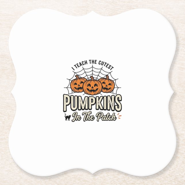 Söt Pumpa Lärare Halloween Design_1 Underlägg Papper (Framsida)