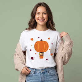 Söt pumpa luftballong Höst tackgivning T Shirt