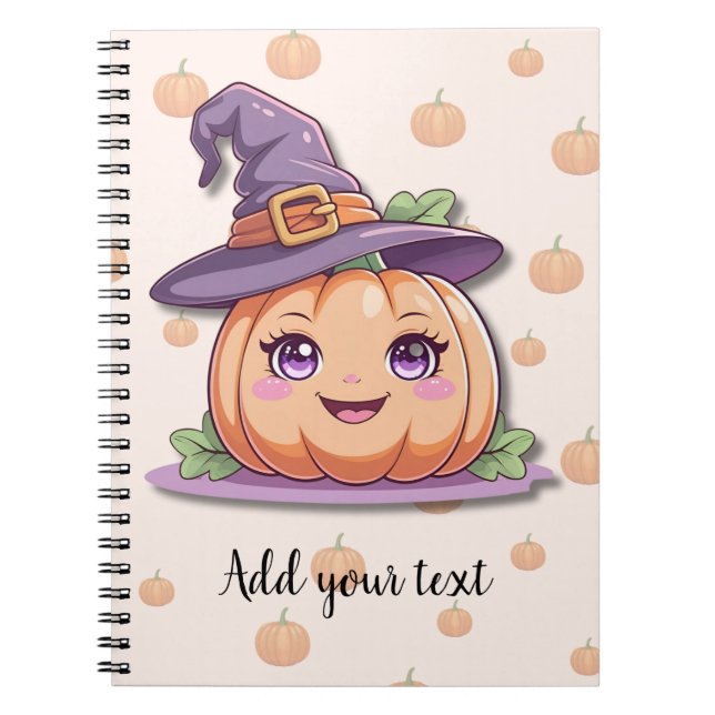 Söt Pumpa Magi – Personlig Halloween Notebok Anteckningsbok (Framsidan)