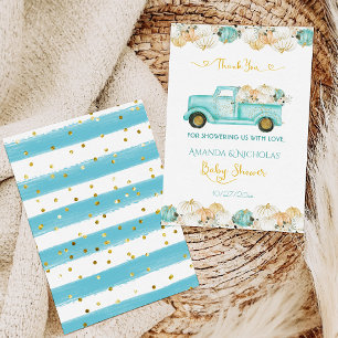 Söt Pumpa Mintgrön Höst Baby Shower Tack Kort