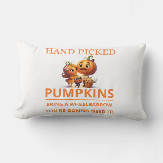 Söt Pumpa Plockar Barn Handplockade Pumpor Kast Lumbarkudde