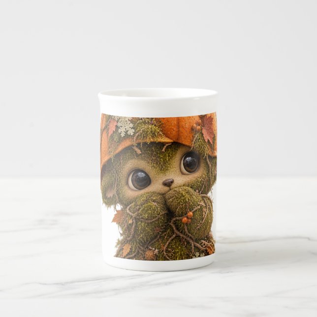 Söt Pumpa Skogscreature Mugg Benporslin Mugg (Framsidan)