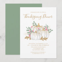 Söt pumpa Thanksgiving middagsinbjudan