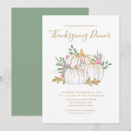 Söt pumpa Thanksgiving middagsinbjudan Inbjudningar