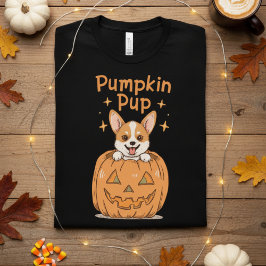 Söt Pumpa Valp Halloween Corgi T-Shirt