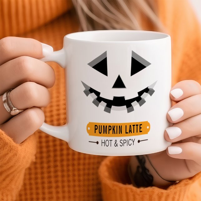Söt pumpaansikte Anpassningsbar Halloween Kaffemugg (Skapare uppladdad)