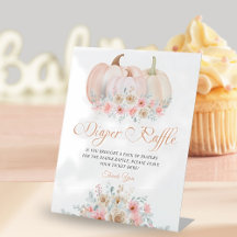 Söt Pumpkin Blommigt Baby Shower Raffle
