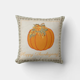 Söt Pumpkin Happy thanksgiving Dekorativ kudde D4