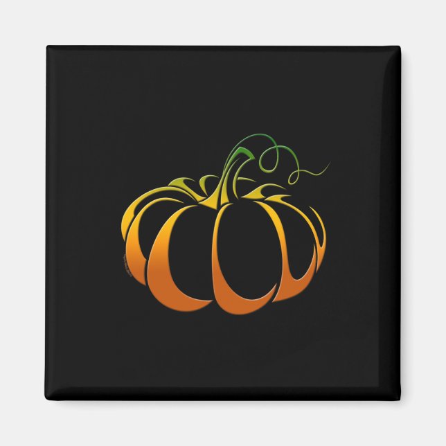 Söt Pumpkin i höstfällan Magnet (Framsidan)