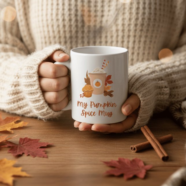 Söt Pumpkin Spice-mugg Höst Fall-stämning Kaffe  Kaffemugg (Skapare uppladdad)