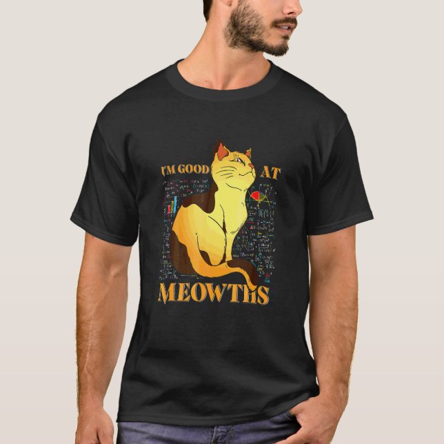 Söt Pun Katt Matematik T Shirt (Framsida)