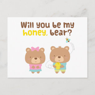 Söt Pun Skärleksförklaring Var Min Honungsbjörn Vykort