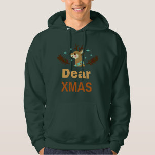 Söt punchsjulbock Kära Xmas Högtidskonst Hoodie