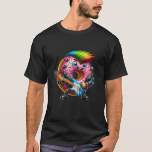 Söt Punk-munk Rock and Roll Goth-munk Gitarr Ba T Shirt