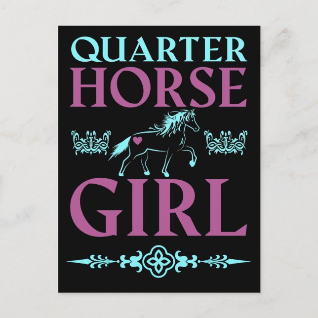 Söt Quarter Horse-flicka      Vykort (Framsida)