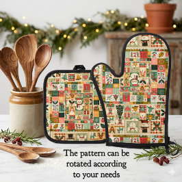 Söt Quilt Patchwork Jul