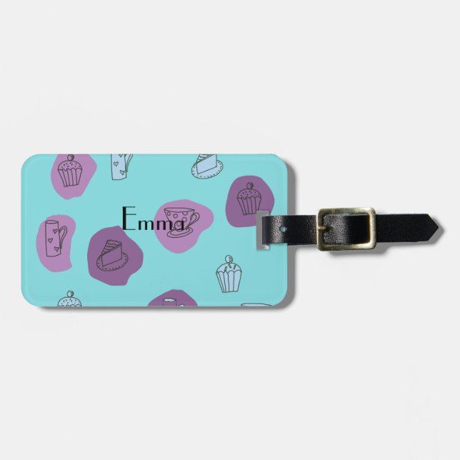 Söt Quirky Tea Luggage Tag Bagagebricka (Horisontell Framsida)