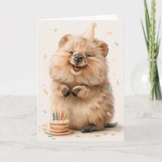 Söt Quokka Grattis på födelsedagen Välkomstkort Kort