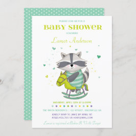 Söt Raccoon Baby Shower-inbjudan Inbjudningar