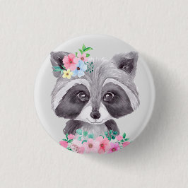 Söt Raccoon-knapp för barn Knapp