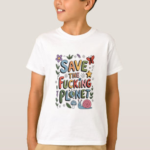 Söt Rädda Planeten Miljö Ekokrigare T Shirt