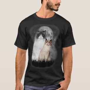 Söt Ragdoll Cat med Måne Ragdoll Cat Pet T Shirt