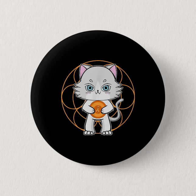 Söt Ragdoll Katt Anime Feline Leukemi Medvetenhet  Knapp (Framsida)