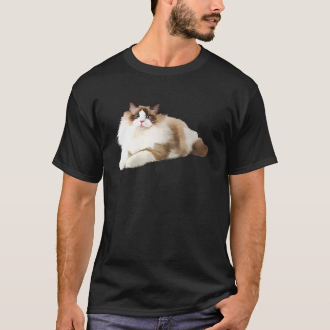 Söt Ragdoll Katt T Shirt (Framsida)