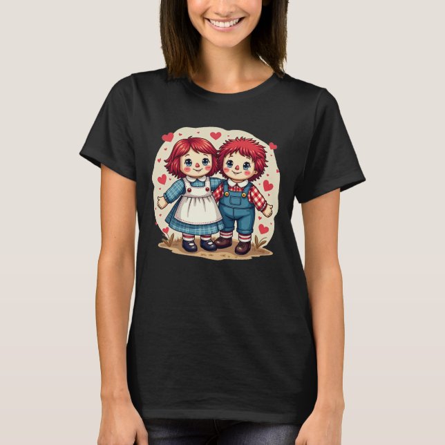 Söt Raggedy Ann och Andy Vintage T Shirt (Framsida)