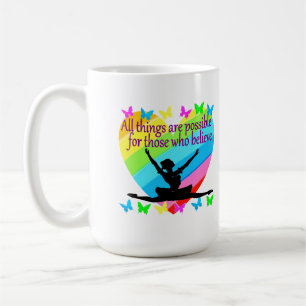 SÖT RAINBOW ALLA SAK ÄR MÖJLIGA BALLERINA KAFFEMUGG