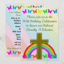 SÖT RAINBOW CHRISTIAN 90:E BIRTHDAY-INBJUDAN