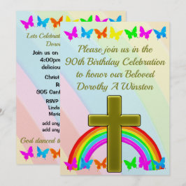 SÖT RAINBOW CHRISTIAN 90:E BIRTHDAY-INBJUDAN INBJUDNINGAR