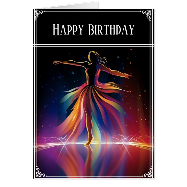 Söt Rainbow Dancer Greeting Card Hälsningskort (Framsidan)