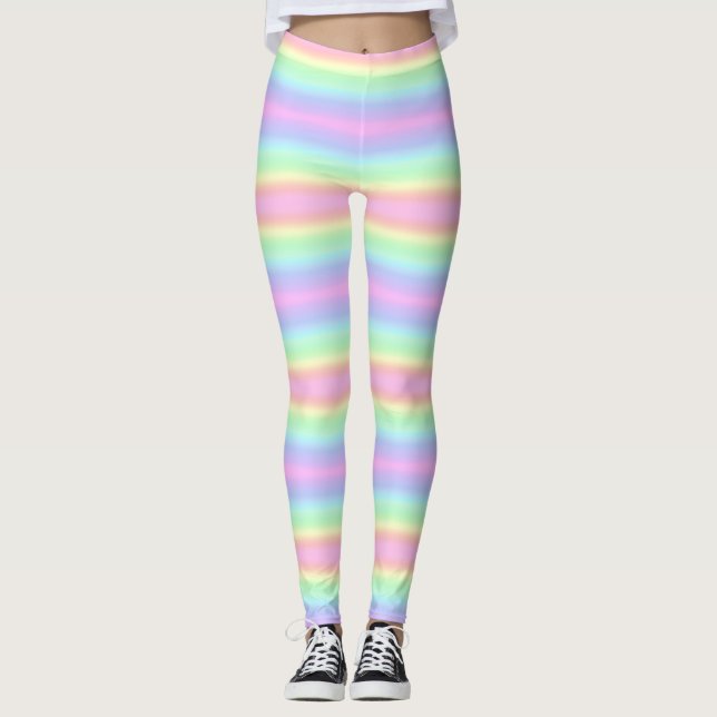Söt Rainbow Gradient Rand Leggings (Framsida)