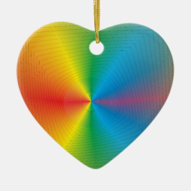 Söt Rainbow Heart> julprydnader Julgransprydnad Keramik (Framsidan)