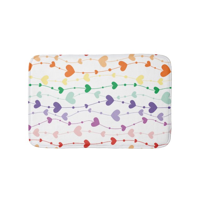 Söt Rainbow Hearts Mönster Kids Bathroom Badrumsmatta (Framsidan)
