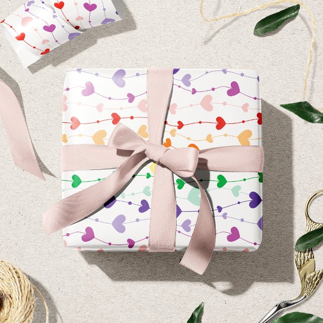 Söt Rainbow Hearts Mönster Kids Presentpapper (Skapare uppladdad)