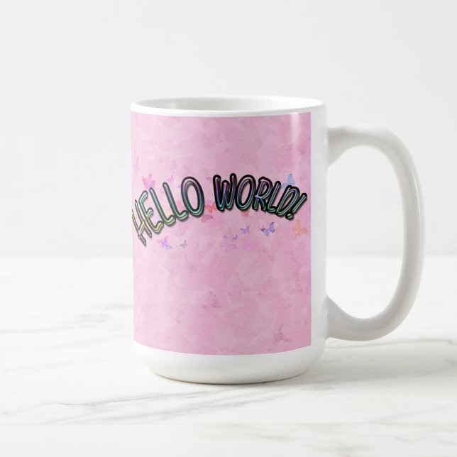 Söt Rainbow Hej World Kaffemugg (Höger)