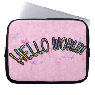 Söt Rainbow Hej World Laptop Sleeve