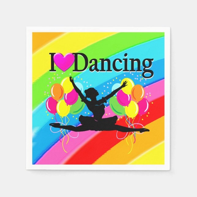 SÖT RAINBOW I KÄRLEK DANCING PARTY GODS PAPPERSSERVETT (Framsidan)