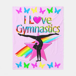 SÖT RAINBOW I KÄRLEK GYMNASTICS DESIGN FLEECEFILT