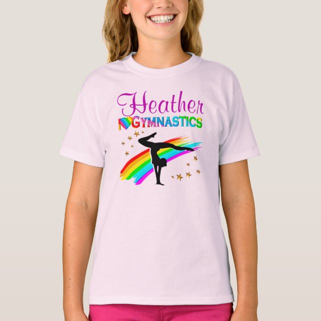SÖT RAINBOW I KÄRLEK GYMNASTICS TEST OCH APPAREL T-SHIRT (Framsida)