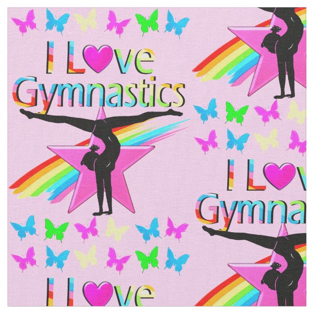 SÖT RAINBOW I KÄRLEK GYMNASTISK KONSTRUKTION TYG (Närbild)