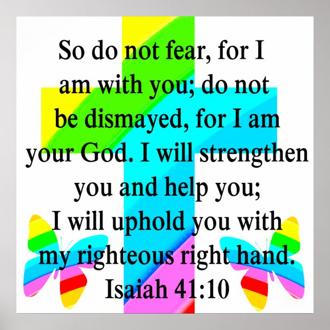 SÖT RAINBOW KOR ISAIAH 41:10 DESIGN POSTER (Framsidan)