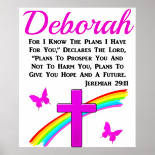 SÖT RAINBOW OCH KOR JEREMIAH 29:11 ANPASSNINGSBAR POSTER
