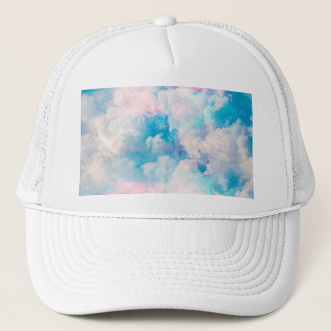 Söt Rainbow Pastel Clouds Aestetisk design Keps (Framsida)