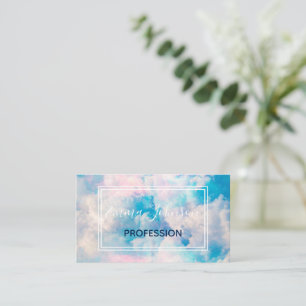 Söt Rainbow Pastel Clouds Aestetisk design Visitkort