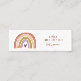 Söt Rainbow Peach Lavender Boho Babyvvakt Mini Visitkort