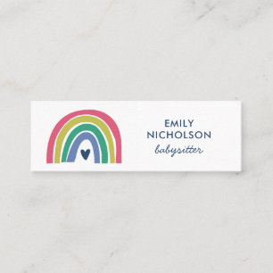 Söt Rainbow Rosa Navy Grönt Boho Babyvvakt Mini Visitkort