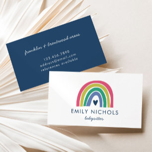 Söt Rainbow Rosa Navy Grönt Boho Babyvvakt Visitkort